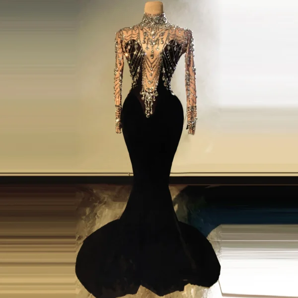 Women Long Crystal Evening Dresses - Image 6